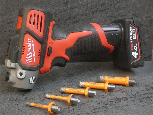 Milwaukee Kerbo keramische booroplossing met diamantboren van Borgh.
